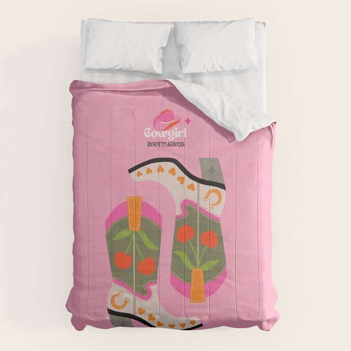 Cowgirl boots - 'Booty-licious' pun in pink Comforter Gallery Image 6