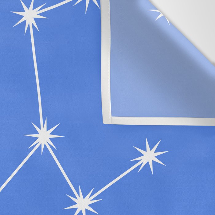 Taurus Zodiac Star Constellation Line Art Bright Blue Wall Tapestry Gallery Image 3