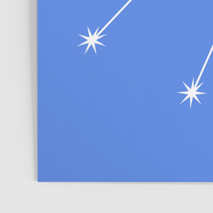 Taurus Zodiac Star Constellation Line Art Bright Blue Poster Gallery Image 3