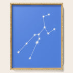 Taurus Zodiac Star Constellation Line Art Bright Blue Serving Tray Gallery Image 1
