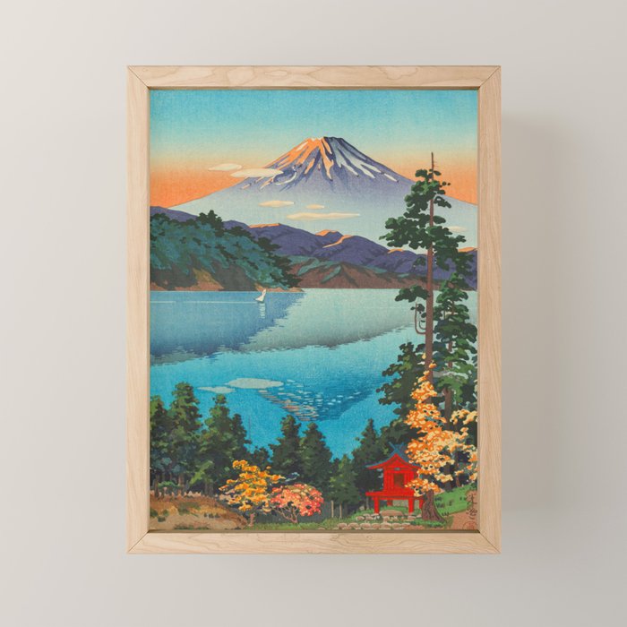 Tsuchiya Koitsu Vintage Japanese Woodblock Print Fall Autumn Mount Fuji Mini Art Print Gallery Image 1