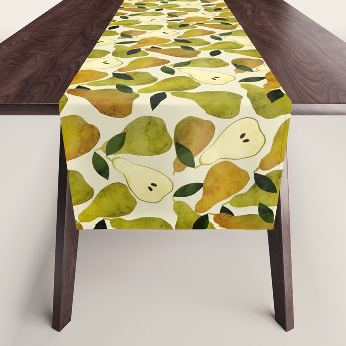 mediterranean pears watercolor Table Runner Gallery Image 1