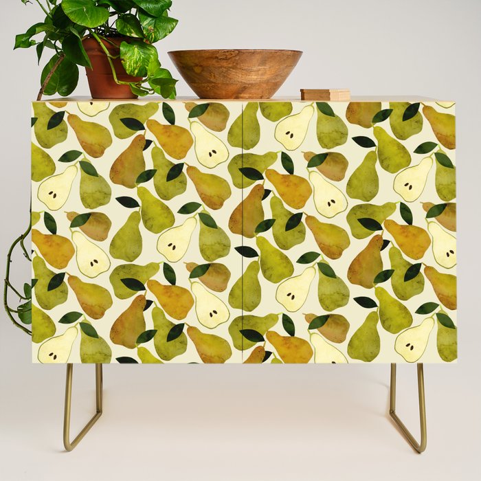 mediterranean pears watercolor Credenza Gallery Image 1