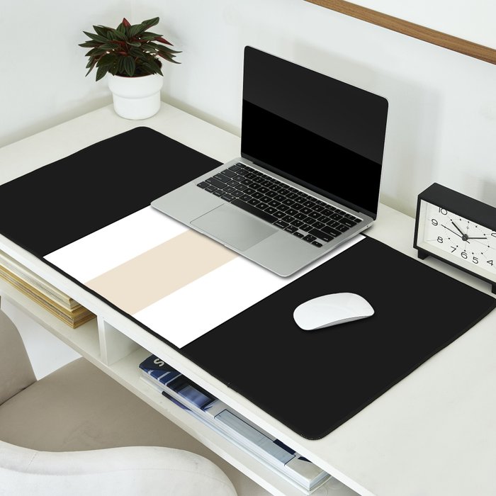 Accent (Black & Cream) Desk Mat Gallery Image 2