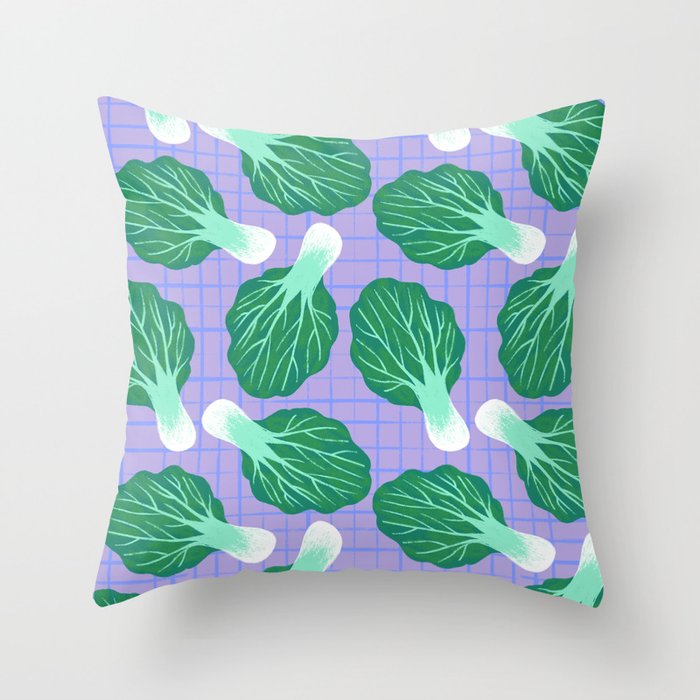 Bokchoy Pattern Throw Pillow Gallery Image 6