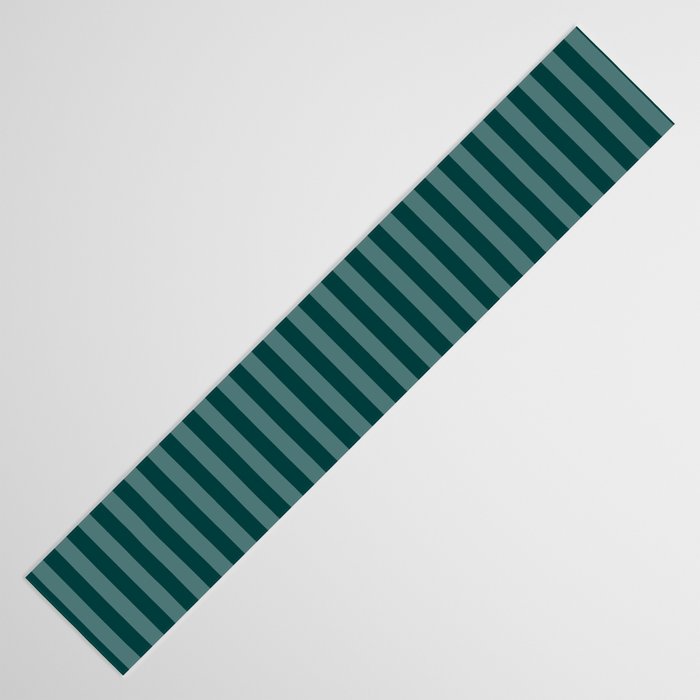 Dark Teal Thin Vertical Stripes Table Runner Gallery Image 3