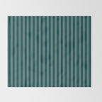 Dark Teal Thin Vertical Stripes Throw Blanket Gallery Image 2