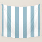Large Baby Blue and White Vertical Cabana Tent Stripes Wall Tapestry Gallery Image 4