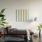 Large Baby Blue and White Vertical Cabana Tent Stripes Wood Wall Art Gallery Image 2