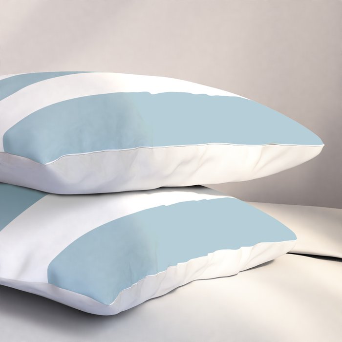 Large Baby Blue and White Vertical Cabana Tent Stripes Pillow Sham Gallery Image 3