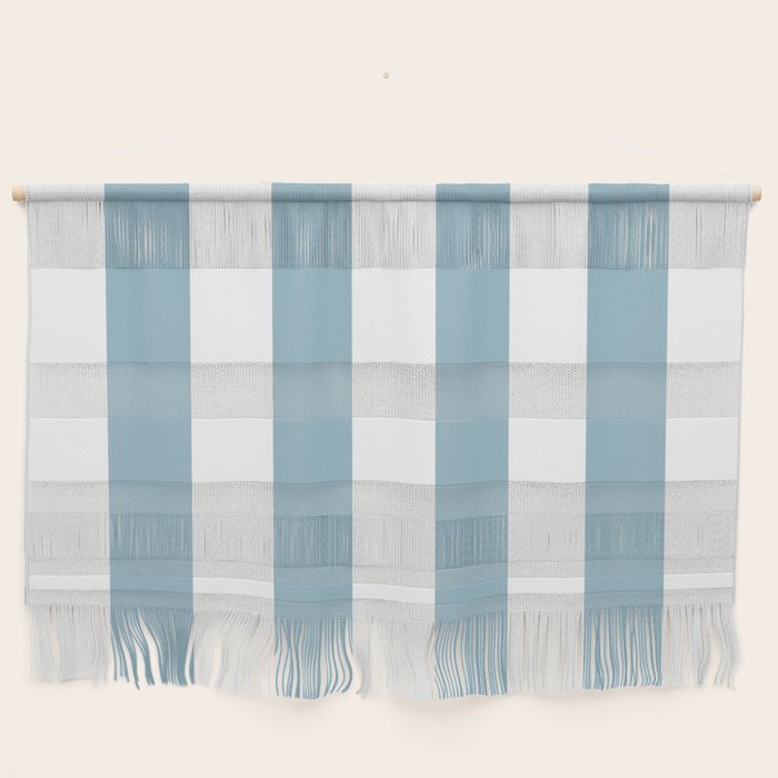 Large Baby Blue and White Vertical Cabana Tent Stripes Wall Hanging Gallery Image 1