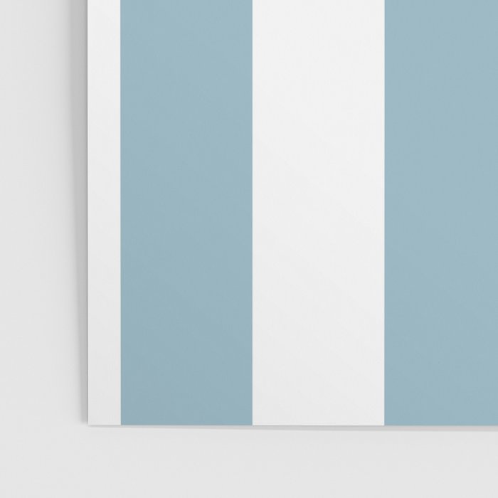 Large Baby Blue and White Vertical Cabana Tent Stripes Poster Gallery Image 3
