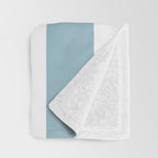 Large Baby Blue and White Vertical Cabana Tent Stripes Throw Blanket Gallery Image 3