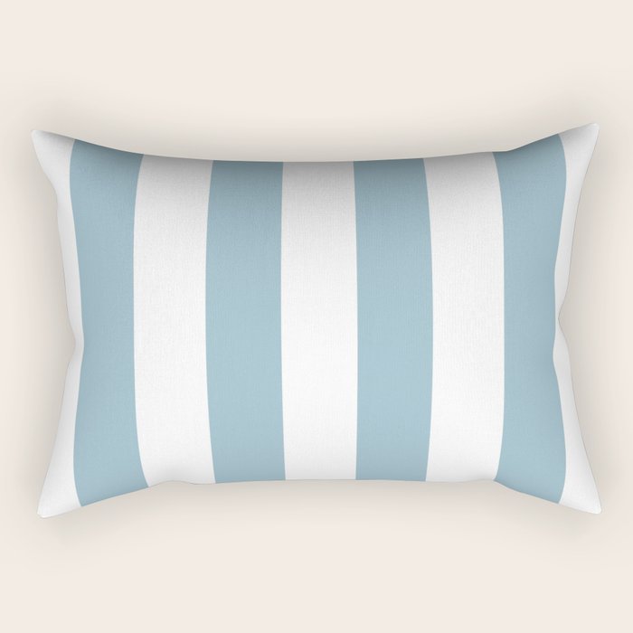 Large Baby Blue and White Vertical Cabana Tent Stripes Rectangular Pillow Gallery Image 1