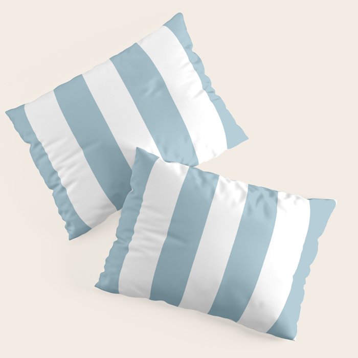 Large Baby Blue and White Vertical Cabana Tent Stripes Pillow Sham Gallery Image 3