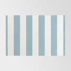 Large Baby Blue and White Vertical Cabana Tent Stripes Rug Gallery Image 2
