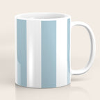 Large Baby Blue and White Vertical Cabana Tent Stripes Coffee Mug Gallery Image 1