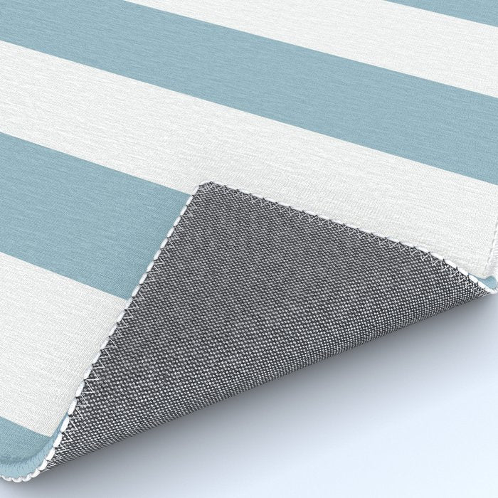 Large Baby Blue and White Vertical Cabana Tent Stripes Rug Gallery Image 4