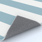 Large Baby Blue and White Vertical Cabana Tent Stripes Rug Gallery Image 4