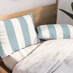 Large Baby Blue and White Vertical Cabana Tent Stripes Pillow Sham Gallery Image 2