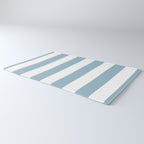 Large Baby Blue and White Vertical Cabana Tent Stripes Rug Gallery Image 3