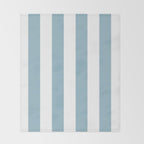 Large Baby Blue and White Vertical Cabana Tent Stripes Throw Blanket Gallery Image 2