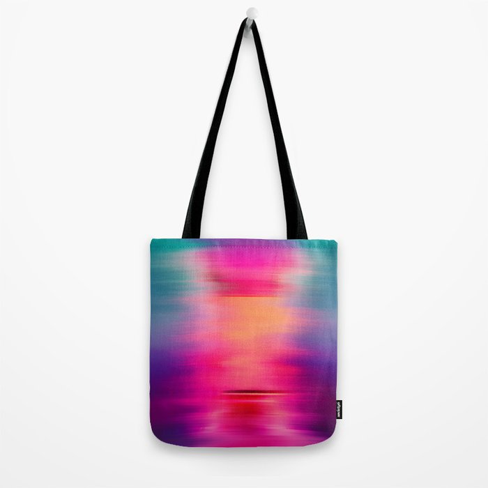 Abstract modern art pink violet teal brushstrokes Tote Bag Gallery Image 2