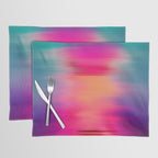 Abstract modern art pink violet teal brushstrokes Placemat Gallery Image 1