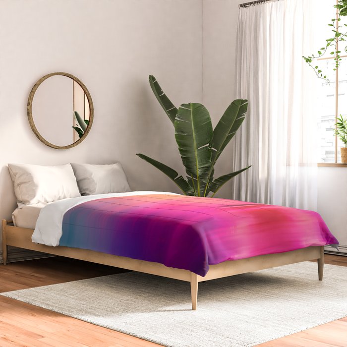 Abstract modern art pink violet teal brushstrokes Comforter Gallery Image 2