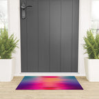 Abstract modern art pink violet teal brushstrokes Welcome Mat Gallery Image 3