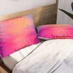 Abstract modern art pink violet teal brushstrokes Pillow Sham Gallery Image 2