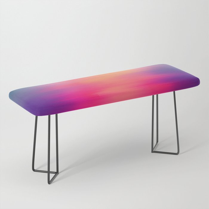 Abstract modern art pink violet teal brushstrokes Bench Gallery Image 1
