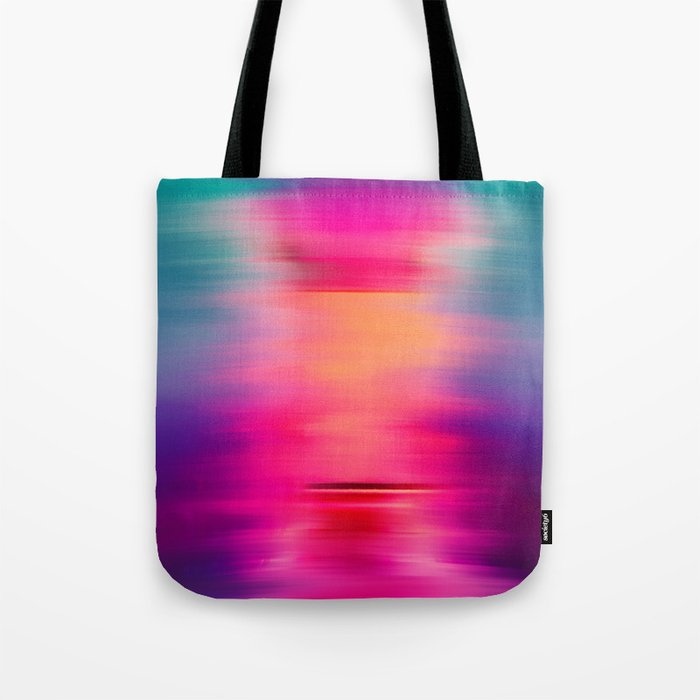 Abstract modern art pink violet teal brushstrokes Tote Bag Gallery Image 1
