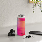 Abstract modern art pink violet teal brushstrokes Water Bottle Gallery Image 4