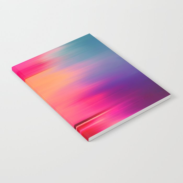 Abstract modern art pink violet teal brushstrokes Notebook Gallery Image 1