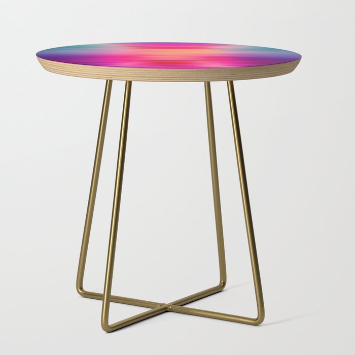 Abstract modern art pink violet teal brushstrokes Side Table Gallery Image 1