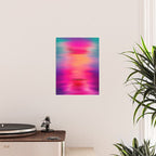 Abstract modern art pink violet teal brushstrokes Poster Gallery Image 2