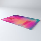 Abstract modern art pink violet teal brushstrokes Rug Gallery Image 3
