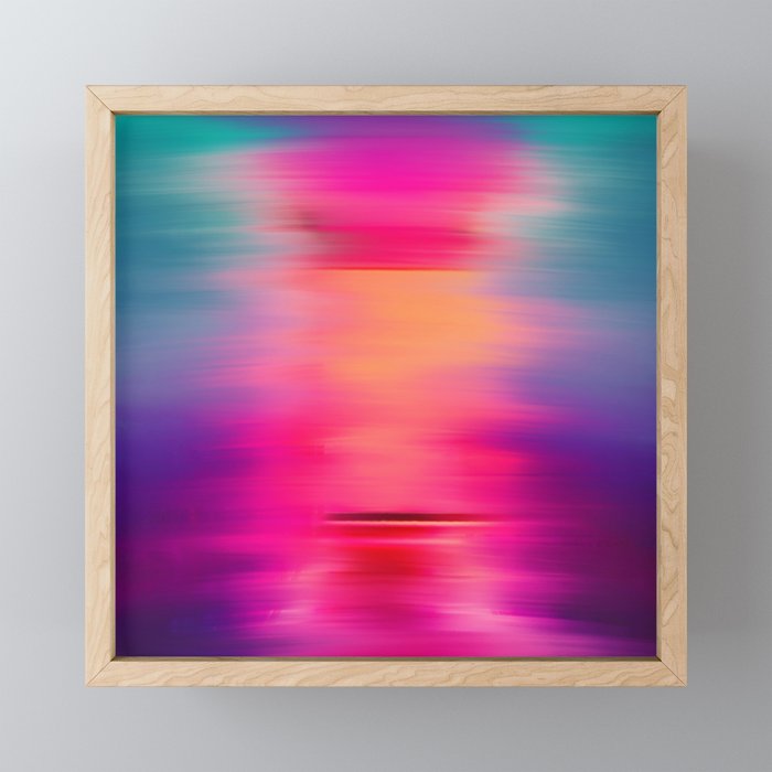 Abstract modern art pink violet teal brushstrokes Mini Art Print Gallery Image 1