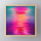 Abstract modern art pink violet teal brushstrokes Mini Art Print Gallery Image 1