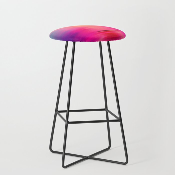 Abstract modern art pink violet teal brushstrokes Stool Gallery Image 1