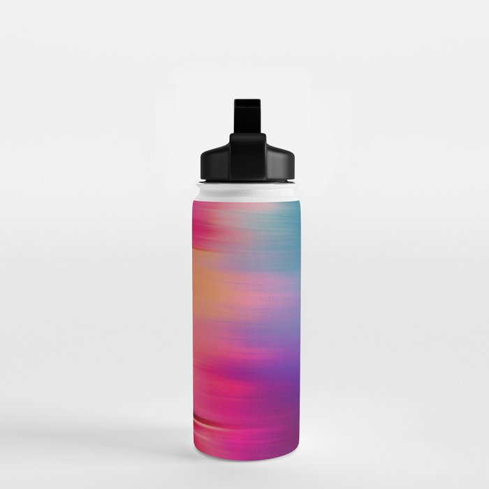 Abstract modern art pink violet teal brushstrokes Water Bottle Gallery Image 2