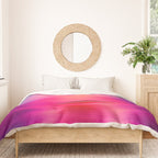 Abstract modern art pink violet teal brushstrokes Duvet Cover Gallery Image 3