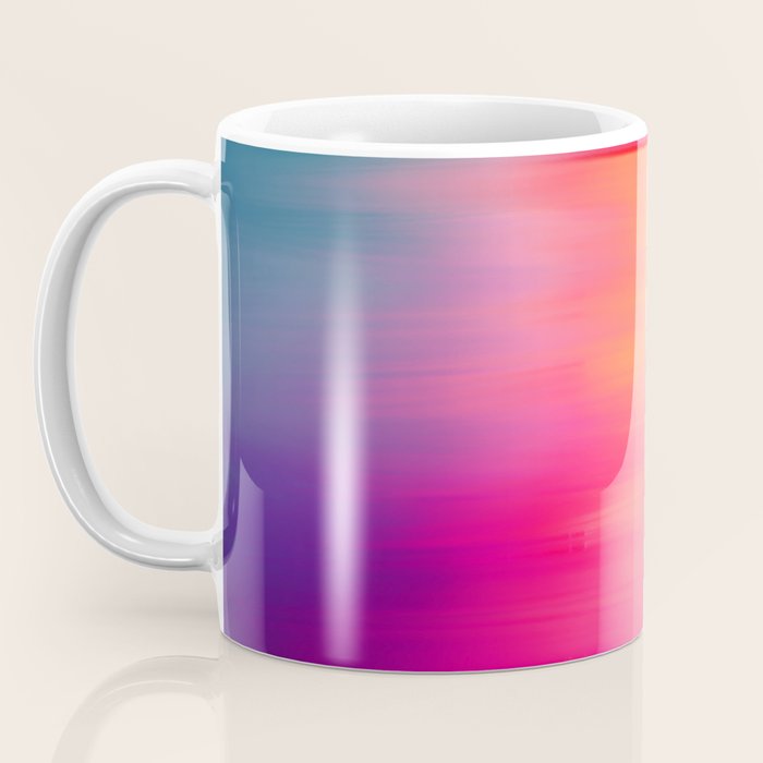 Abstract modern art pink violet teal brushstrokes Coffee Mug Gallery Image 3