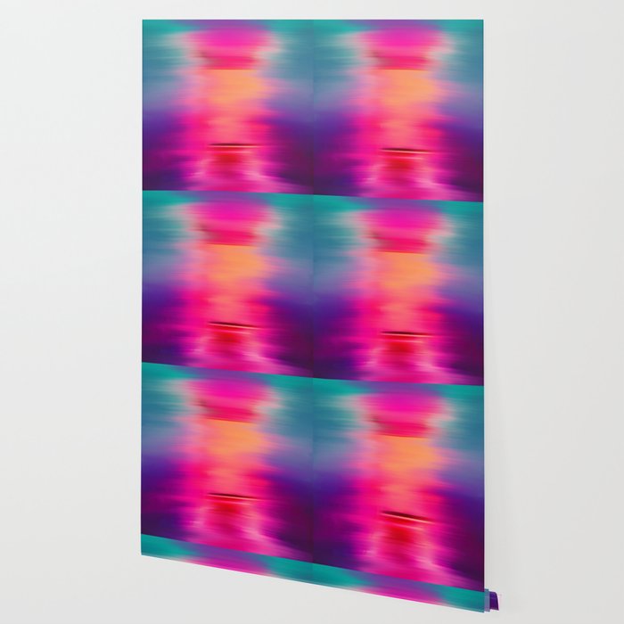 Abstract modern art pink violet teal brushstrokes Wallpaper Gallery Image 2