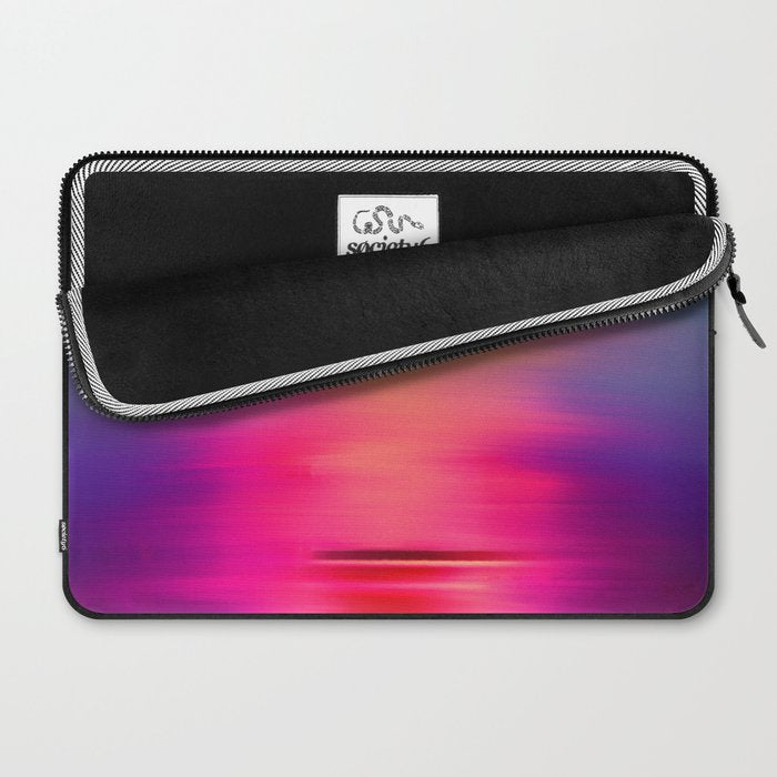 Abstract modern art pink violet teal brushstrokes Laptop Sleeve Gallery Image 2