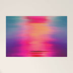 Abstract modern art pink violet teal brushstrokes Welcome Mat Gallery Image 1