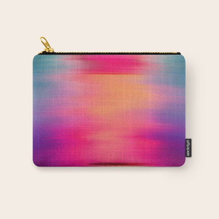 Abstract modern art pink violet teal brushstrokes Carry All Pouch Gallery Image 1