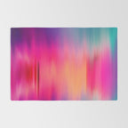 Abstract modern art pink violet teal brushstrokes Rug Gallery Image 2