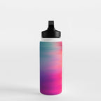 Abstract modern art pink violet teal brushstrokes Water Bottle Gallery Image 3